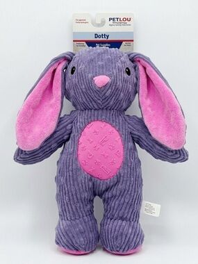 PetLou Dotty Purple & Pink Plush Bunny Dog Toy